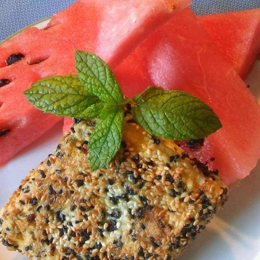 Watermelon with feta cheese